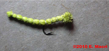 Deerhair inchworm for terrestrial fishing from www.flyfisher.com